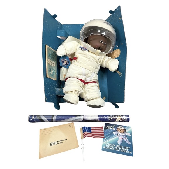 Vtg 1986 Coleco Cabbage Patch Black African American Astronaut Doll No Box AS IS - Picture 1 of 12